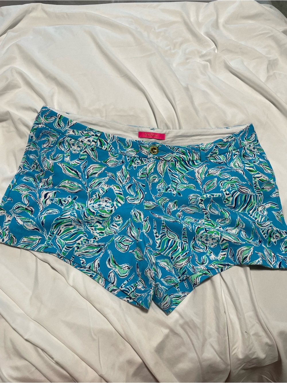 Lilly Pulitzer Callahan Shorts Roar of the Jungle Blue Tiger Print Size 16